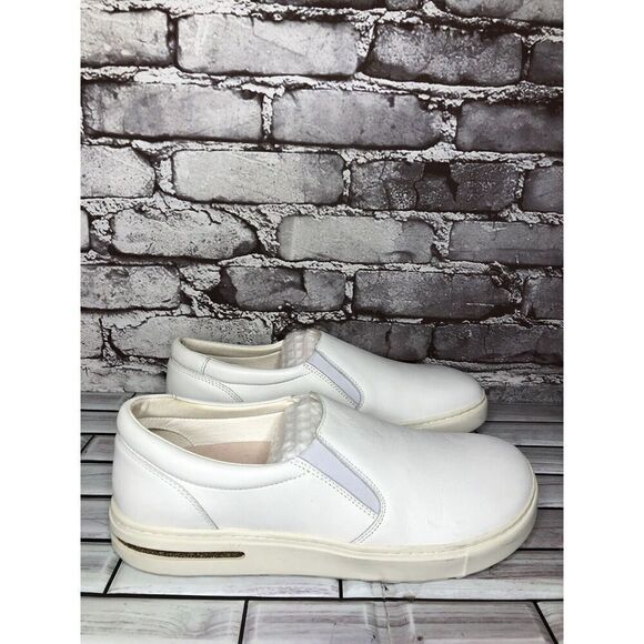 Birkenstock White Leather Oswego Slip On Loafers Shoes Women Sz 42EU/11M US - Picture 1 of 16